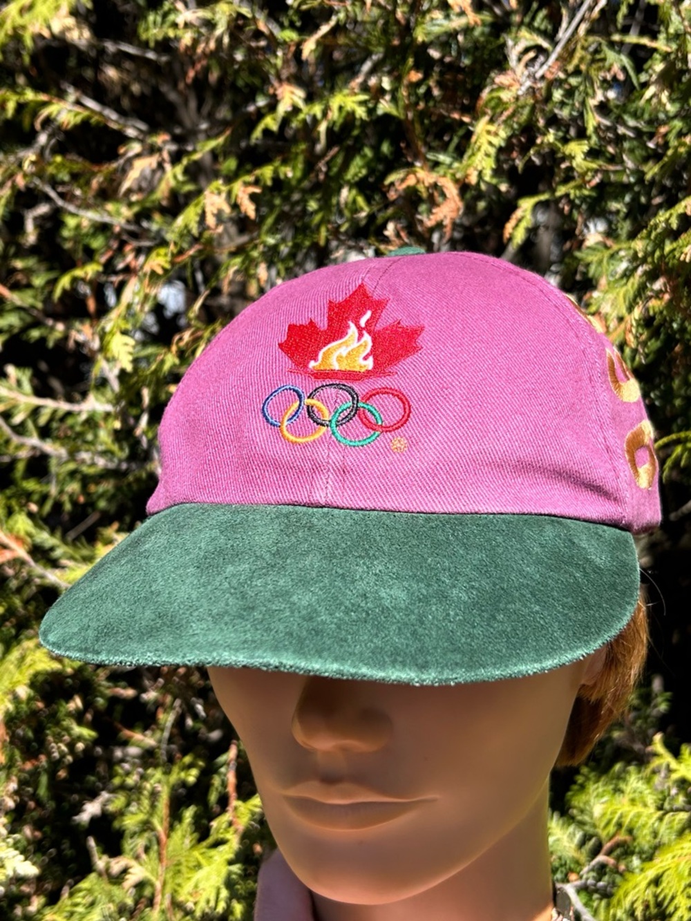 Vintage 1996 Atlanta Olympics strapback hat cap cotton twill suede adjustable